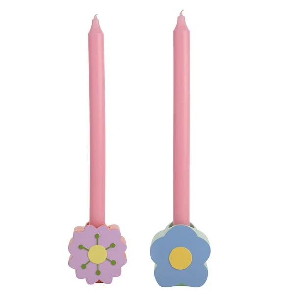 Set Of 2 Raspberry Blossom Flower Candlestick Holders 5 Set Of 2 Raspberry Blossom Flower Candlestick Holders - Image 3