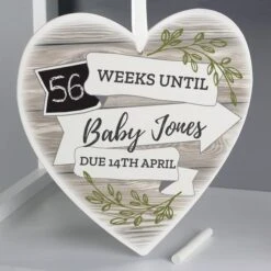 Personalised White Arrow Banner Chalk Countdown Wooden Heart Ornament 8 Personalised White Arrow Banner Chalk Countdown Wooden Heart Ornament -Home Decoration 30908347 alt02
