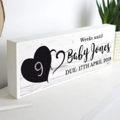 Personalised Rustic Chalk Countdown Wooden Block Sign -Home Decoration 30908352 alt02