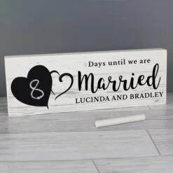 Personalised Rustic Chalk Countdown Wooden Block Sign -Home Decoration 30908352 alt03