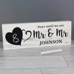Personalised Rustic Chalk Countdown Wooden Block Sign -Home Decoration 30908352 alt04