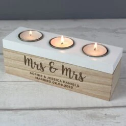 Personalised Free Text Triple Tealight Holder -Home Decoration 30908381 alt02
