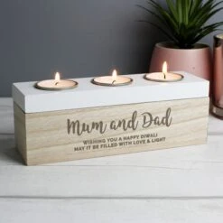 Personalised Free Text Triple Tealight Holder -Home Decoration 30908381 alt03