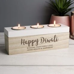 Personalised Free Text Triple Tealight Holder -Home Decoration 30908381 alt04