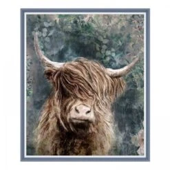 Cedar & Sage Dougal Highland Longhorn Cow Framed Print -Home Decoration 30911424 alt02
