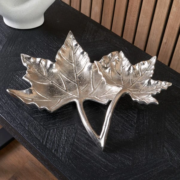 Metal Dual Oak Leaf Bowl 3 Metal Dual Oak Leaf Bowl