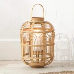 Bamboo And Glass Lantern -Home Decoration 30912221