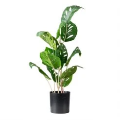 Artificial Real Touch Monstera In Black Plastic Plant Pot -Home Decoration 30913531 alt02