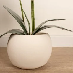 Artificial White Phalaenopsis Orchid In Beige Ceramic Plant Pot 8 Artificial White Phalaenopsis Orchid In Beige Ceramic Plant Pot -Home Decoration 30913556 alt02