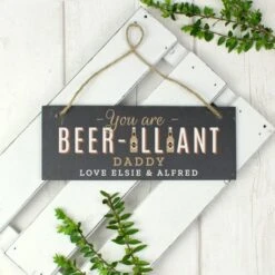 Personalised Beerilliant Hanging Slate Plaque