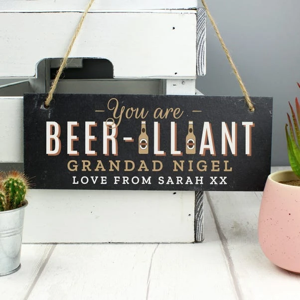 Personalised Beerilliant Hanging Slate Plaque 4 Personalised Beerilliant Hanging Slate Plaque - Image 2