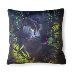 The Art Group Summer Thornton Panther Velvet Square Cushion