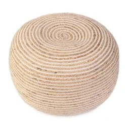 Kaikoo Jute Stripe Bean Bag Pouffe -Home Decoration 30919955 alt02