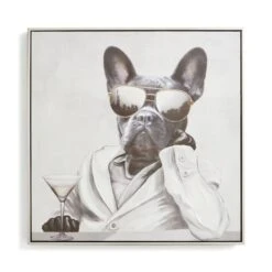 Martini Dog Framed Canvas -Home Decoration 30920545 alt02