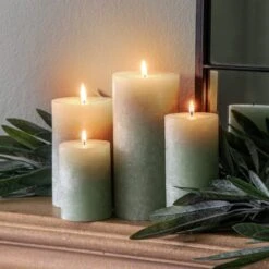 Rustic Pillar Candle -Home Decoration 30921477 alt01