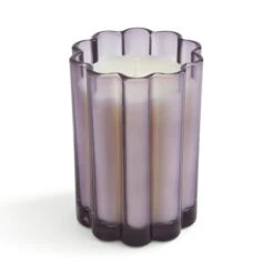 Jasmine & Vanilla Scalloped Lilac Glass Candle -Home Decoration 30922609 alt02