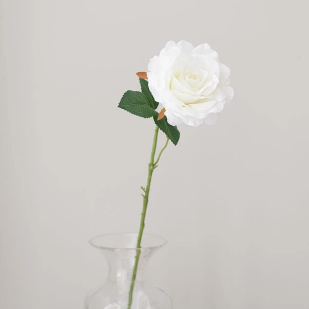 Artificial White Rose Stem 4 Artificial White Rose Stem - Image 2