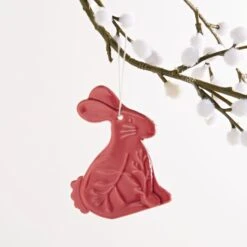 Ceramic Apricot Bunny Hanging Decoration
