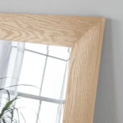 Yearn Rectangle Oak Effect Bevelled Wall Mirror -Home Decoration 30926259 alt01
