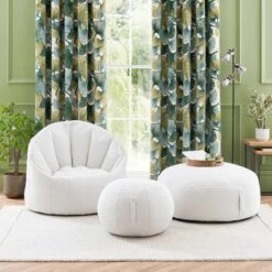 XL Adella Sherpa Ivory Footstool -Home Decoration 30929124 alt05