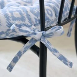 Light Blue Ikat Round Seat Pad -Home Decoration 30931859 alt02