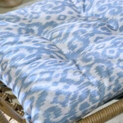 Light Blue Ikat Square Seat Pad -Home Decoration 30931864 alt02