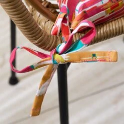 Pink Stripe Ikat Square Seat Pad -Home Decoration 30931895 alt02