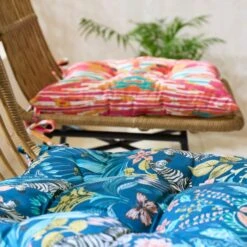 Pink Stripe Ikat Square Seat Pad -Home Decoration 30931895 alt04