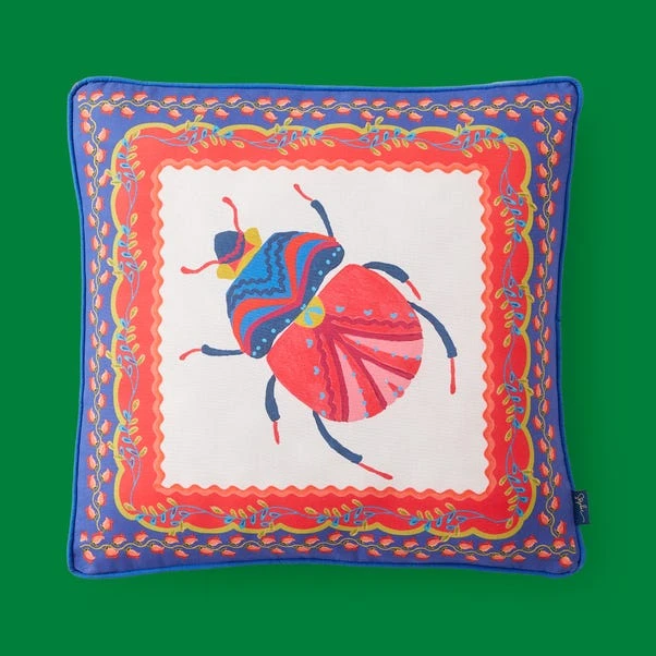 Sophie Robinson Gem Beetle Outdoor Boxed Square Cushion 4 Sophie Robinson Gem Beetle Outdoor Boxed Square Cushion - Image 2