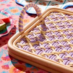 Sophie Robinson Pavilion Woven Lilac Tray -Home Decoration 30934459 alt02