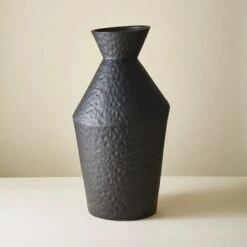 Large Black Textured Ceramic Vase -Home Decoration 30934747 alt02