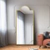Zenestra Modern Crown Arched Indoor Outdoor Full Length Wall Mirror
