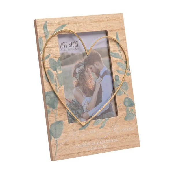 Love Story Mr & Mrs Wire Heart Photo Frame 4 Love Story Mr & Mrs Wire Heart Photo Frame - Image 2