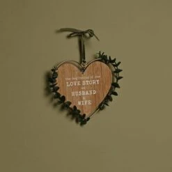 Love Story Husband & Wife Heart Hanging Ornament