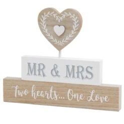 Love Story Mr And Mrs Hearts Plaque