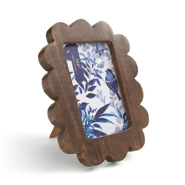 Scalloped Mango Wood Photo Frame 5 Scalloped Mango Wood Photo Frame - Image 3
