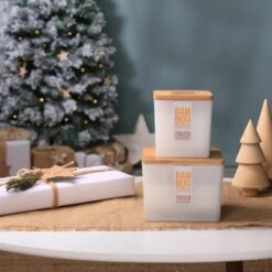 Heart And Home Bamboo Large Frozen Woodland Walk Jar Candle -Home Decoration 30945379 alt03