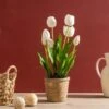 Artificial Tulip Spray In Cement Plant Pot -Home Decoration 30958133