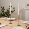 Set Of 2 Brushed Gold Candlestick Holders 1 Set Of 2 Brushed Gold Candlestick Holders -Home Decoration 30958163
