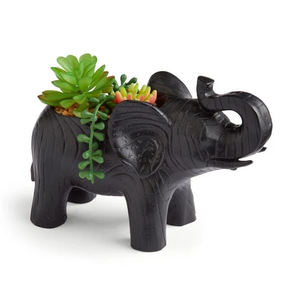 Artificial Succulents In Black Elephant Plant Pot 5 Artificial Succulents In Black Elephant Plant Pot - Image 3