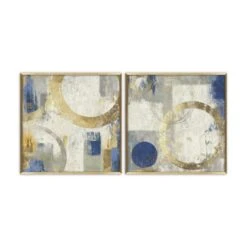 Set Of 2 Abstract Blue & Gold Framed Prints 6 Set Of 2 Abstract Blue & Gold Framed Prints -Home Decoration 30958879 alt01