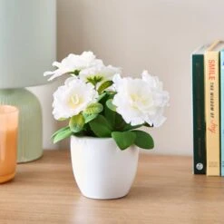 Artificial Blossom Floral In White Ceramic Plant Pot -Home Decoration 30960640