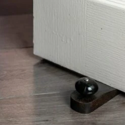 Set Of 4 Nicola Spring Black Wooden Doorstops