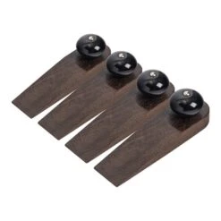 Set Of 4 Nicola Spring Black Wooden Doorstops -Home Decoration 30962327 alt02