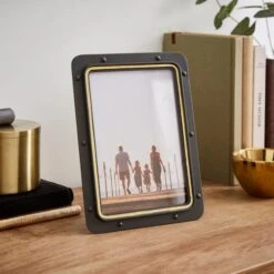 Industrial Black & Gold Photo Frame