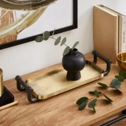 Industrial Brushed Gold Decorative Tray