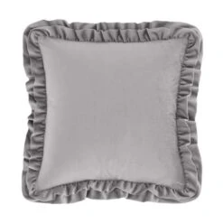 Catherine Lansfield So Soft Velvet Touch Double Frill Square Cushion -Home Decoration 30969797 alt02