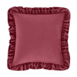 Catherine Lansfield So Soft Velvet Touch Double Frill Square Cushion -Home Decoration 30969801 alt02