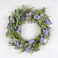 Artificial Purple Hyacinth Eucalyptus & Lavender Wreath -Home Decoration 30975077 alt02