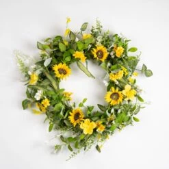 Artificial Spring Yellow Sunflower Wreath -Home Decoration 30975142 alt02